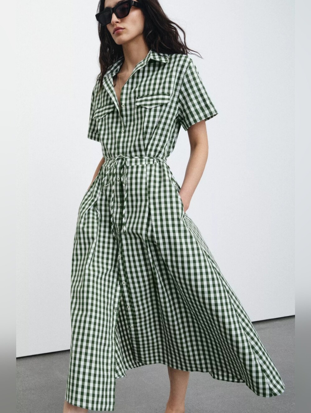 ZARA GINGHAM CHECK SHIRT DRESS ZW COLLECTION - Picture 1 of 5